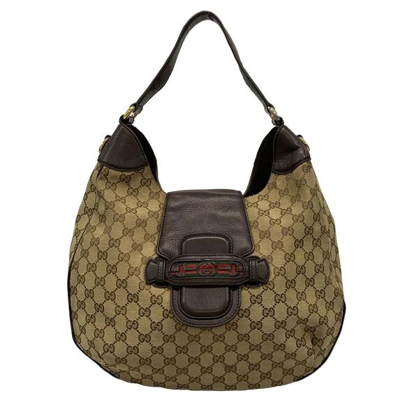 Gucci Handbags - GUCCI GG Sherry shoulder bag beige dark brown multi leather